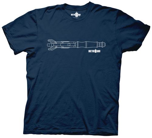 Doctor Who Linear Sonic Screwdriver Navy Mens T-shirt