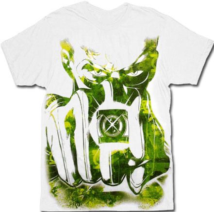 Green Lantern Large Watercolor Fist Movie White Adult T-shirt