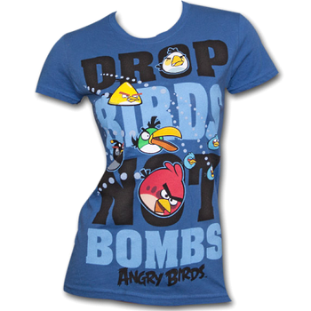 Drop Birds Not Bombs Angry Birds Womens T-Shirt 