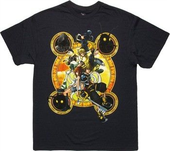 Kingdom Hearts Stacked Against Navy T-Shirt