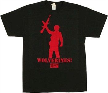 Red Dawn Wolverines Gun Raise Silhouette T-Shirt