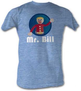 SNL Saturday Night Live Mr. Bill Waving Adult Light Blue T-shirt