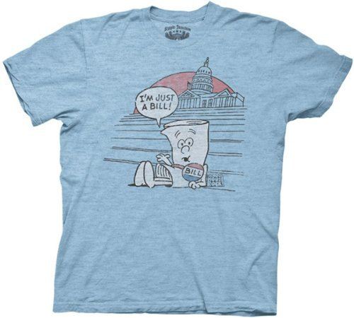 Schoolhouse Rock I'm Just a Bill Light Blue Adult T-shirt