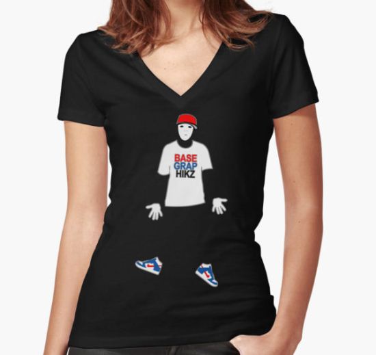 Base Graphikz Mascot — inspired by the 'Jabbawockeez' Women's Fitted V-Neck T-Shirt by Base  Graphikz™ T-Shirt