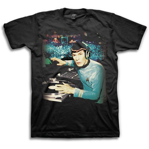 Star Trek DJ Spock Adult Black T-Shirt