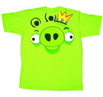 Angry Birds Pig Face Lime Green Adult T-shirt