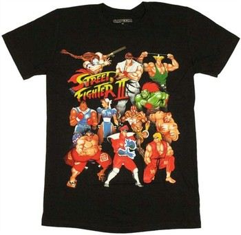 Capcom Street Fighter 2 Group Poses T-Shirt Sheer