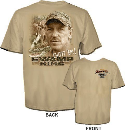 Swamp People King of The Swamp Choot'em With Back Print Tan Mens T-shirt