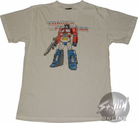 Transformers Optimus Prime White T-Shirt Sheer