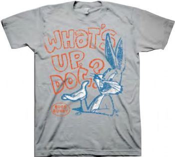 Looney Tunes Bugs Bunny What's Up Doc? Silver Gray Mens T-shirt