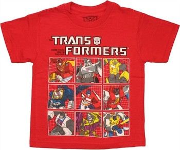 Transformers Group Boxed Grid Juvenile T-Shirt