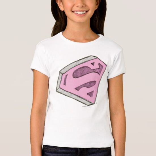Supergirl Sketched Pink Logo T-Shirt