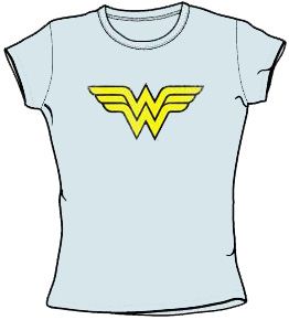 Wonder Woman Juniors T-shirt - WW Logo Distressed Tee