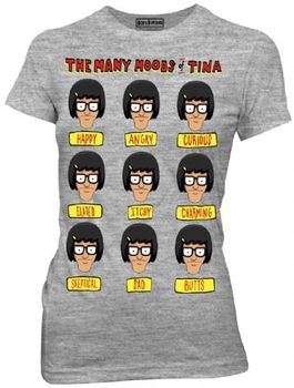Bob's Burgers Many Moods Of Tina Belcher Juniors Heather Gray T-Shirt