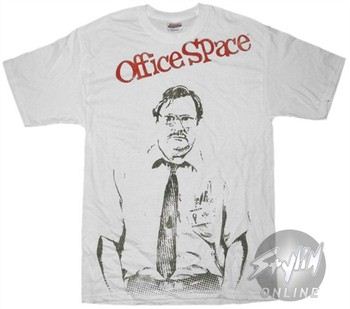 Office Space Milton Black on White T-Shirt