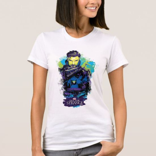 Doctor Strange Neon Paint Graphic T-Shirt