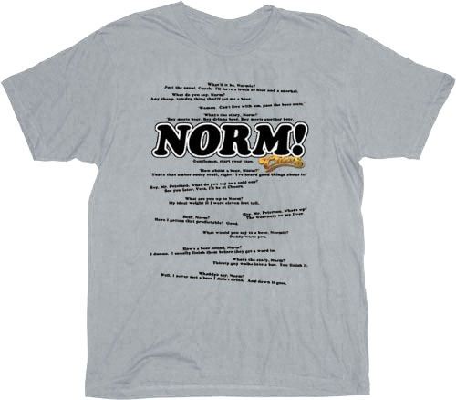 Cheers Norm Normisms Silver T-shirt
