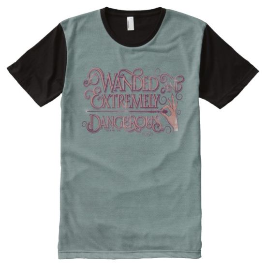 Wanded And Extremely Dangerous Graphic - Pink All-Over Print T-shirt