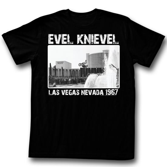 Evel Knievel Shirt Vegas 67' Black T-Shirt
