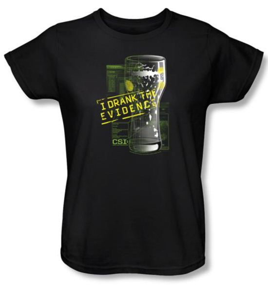 CSI Ladies T-shirt I Drank The Evidence Black Tee