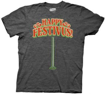 Seinfeld Happy Festivus For the Rest of Us Charcoal Adult T-shirt