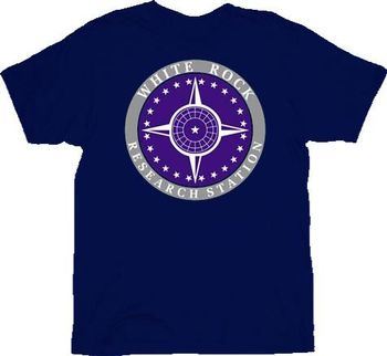 Stargate SG-1 White Rock Research Station Navy Adult T-shirt