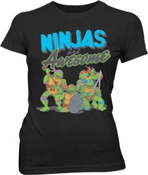 Teenage Mutant Ninja Turtles Ninjas Are Awesome Juniors Black T-shirt