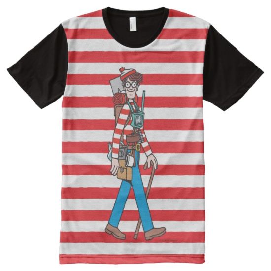 Where's Waldo with all his Equipment All-Over Print T-shirt