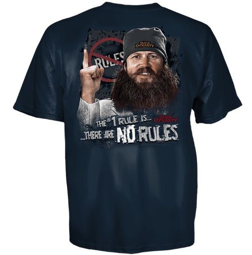 Duck Dynasty The #1 Rule Is There Are No Rules Adult Navy Blue T-shirt