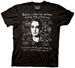 The Big Bang Theory T-shirt Sheldon Visionary Adult Black Tee Shirt