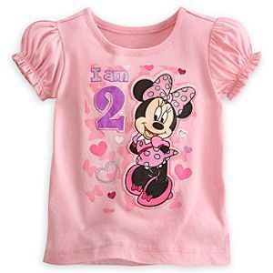 Minnie Mouse ''I Am 2'' Birthday Tee for Girls