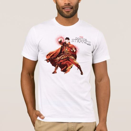 Doctor Strange Red Monochromatic Character Art T-Shirt