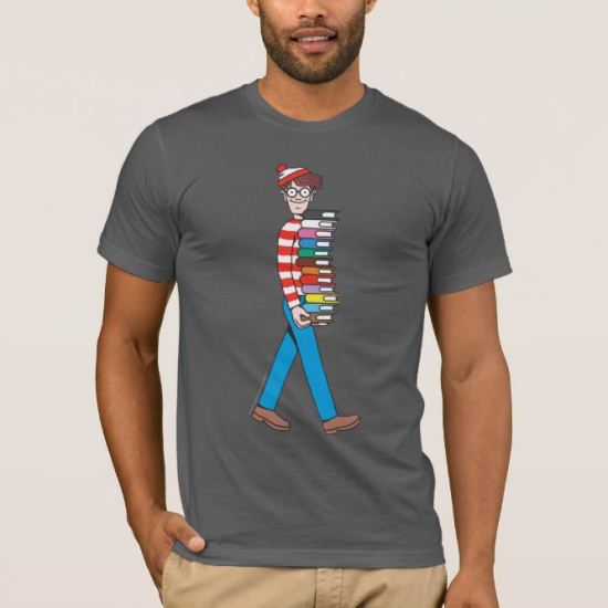 Where's Waldo Carrying Stack of Books T-Shirt