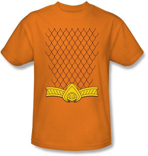 Aquaman Uniform Costume Adult Orange T-shirt