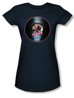 Happy Days Shirt On The Record Juniors Navy Tee Shirt