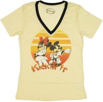Disney Mickey and Minnie Karate Mice Kickin' It Ladies Tee by MIGHTY FINE