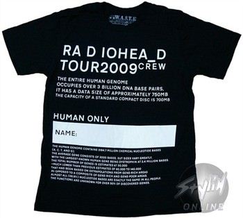Radiohead Tour 2009 Crew T-Shirt Sheer