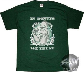 Homer Simpson In Donuts We Trust T-Shirt