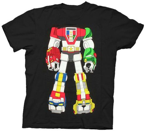 Voltron Insert Head Adult Black Costume T-shirt