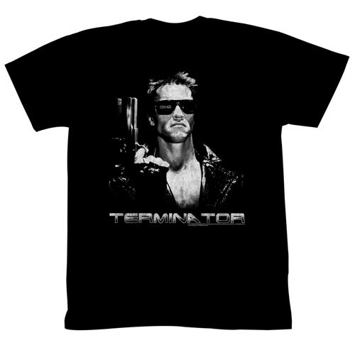 The Terminator Terminate Arnold Schwarzenegger Adult Black T-Shirt