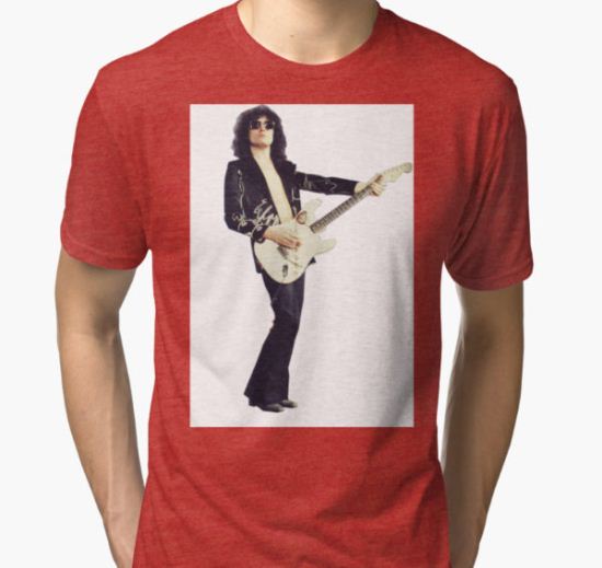 Marc Bolan with guitar Tri-blend T-Shirt by dwornboy T-Shirt