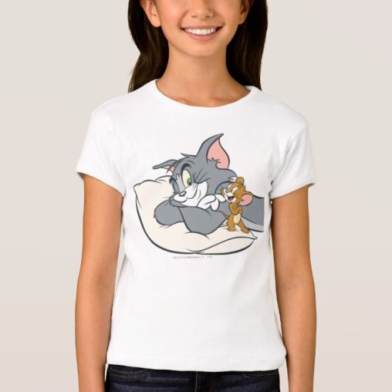 Tom and Jerry On Pillow T-Shirt