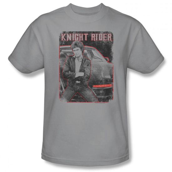 Knight Rider Shirt Distressed Photo Silver T-Shirt