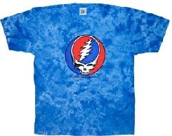 Grateful Dead Shirt Steal Your Face Blue Tie Dye Adult Tee T-Shirt