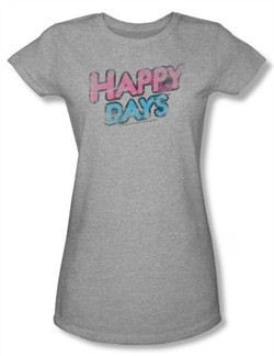 Happy Days Shirt Distressed Juniors Athletic Heather Tee