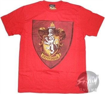 Harry Potter Gryffindor Shield Red T-Shirt Sheer