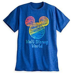 Mickey Mouse Icon Rainbow Tee for Adults - Blue