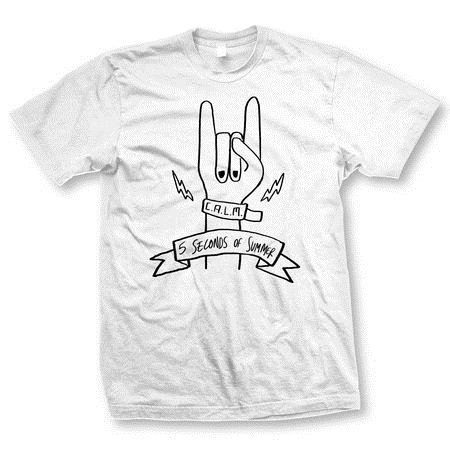 5 Seconds of Summer: 5SOS: Rock Hands White T-Shirt