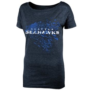 Seattle Seahawks Juniors Unbreakable Love Boat Neck T-Shirt - College Navy