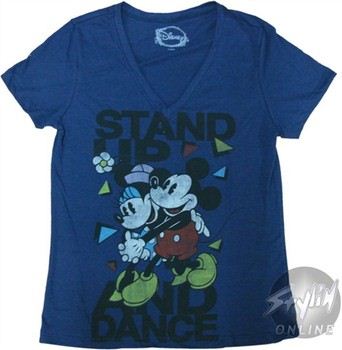 Disney Mickey Mouse Stand Up and Dance Baby Doll Tee by Mighty Fine